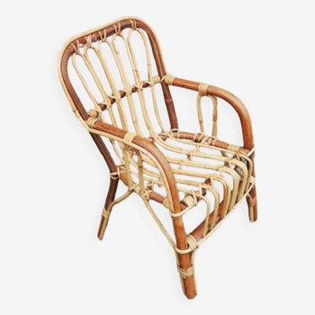 Old Bamboo & Wicker Children's Armchair