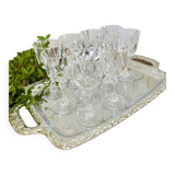 Service de 10 verres à pied en cristal ciselé