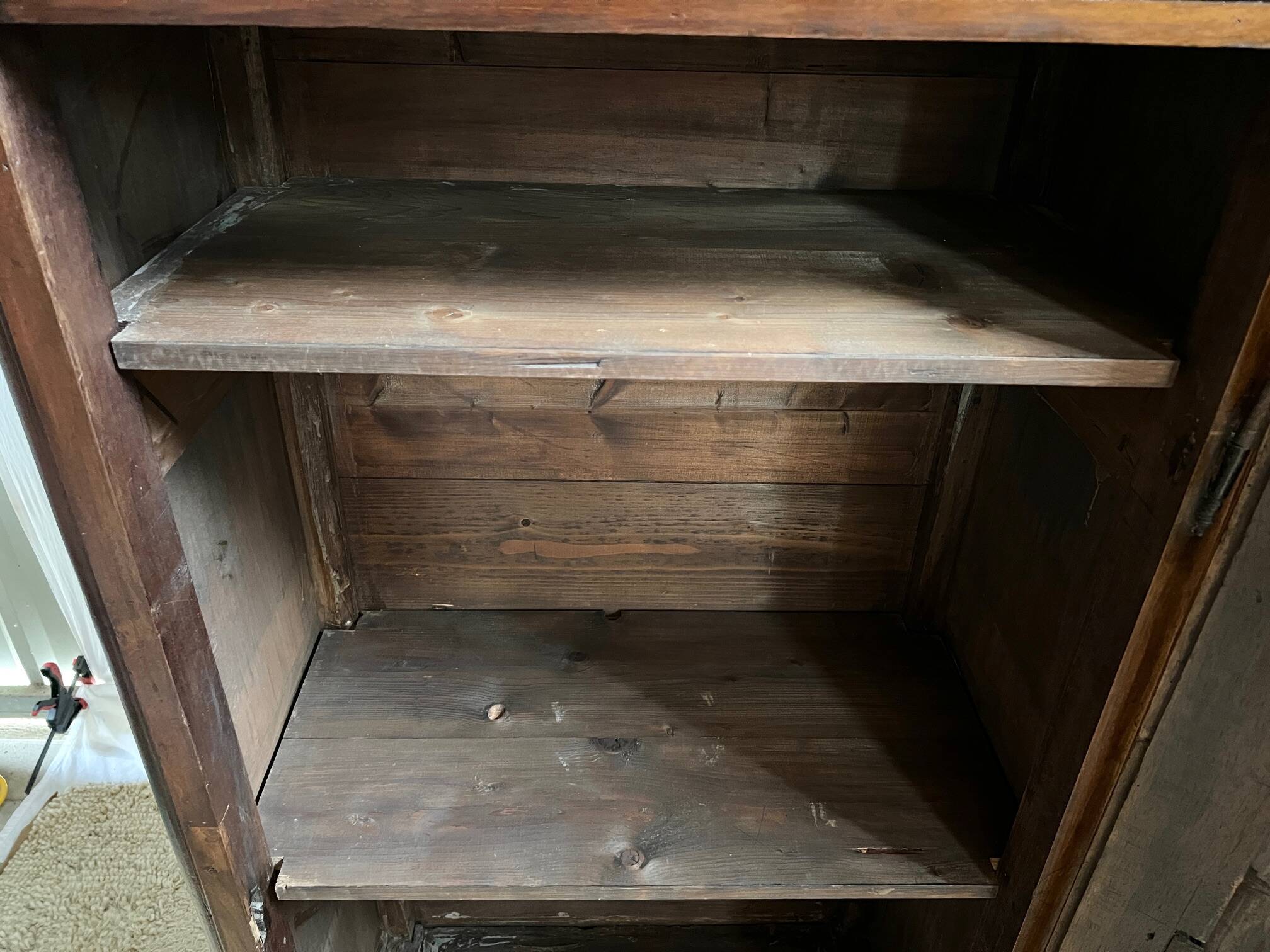 18th century walnut hosiery cabinet
