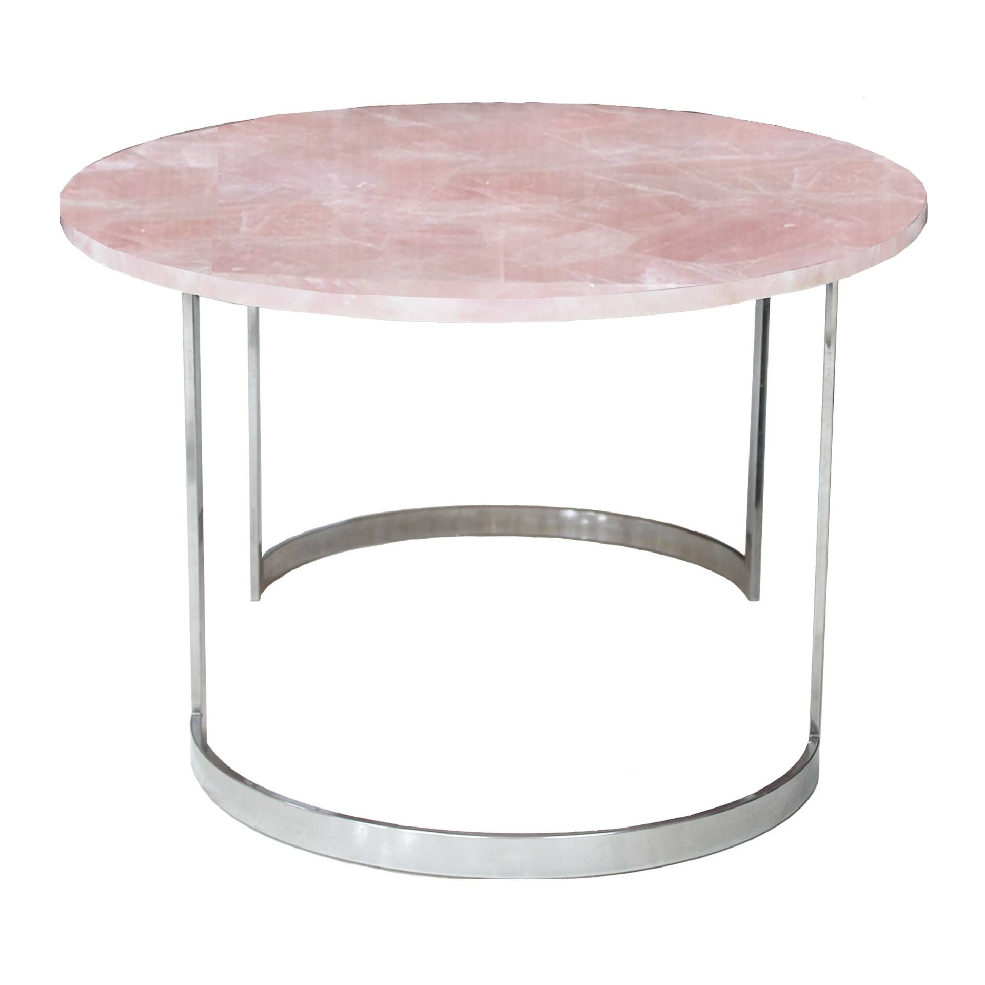 Contemporary Dining Table Made of Rose Quartz Designed by L.A. Studio