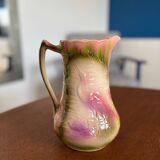 Heron and lily pitcher, St Clément factory, 1920s - vintage water carafe
