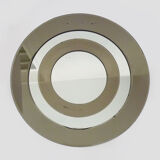 Beveled mirror round smoked glass with 2 shades, Italy