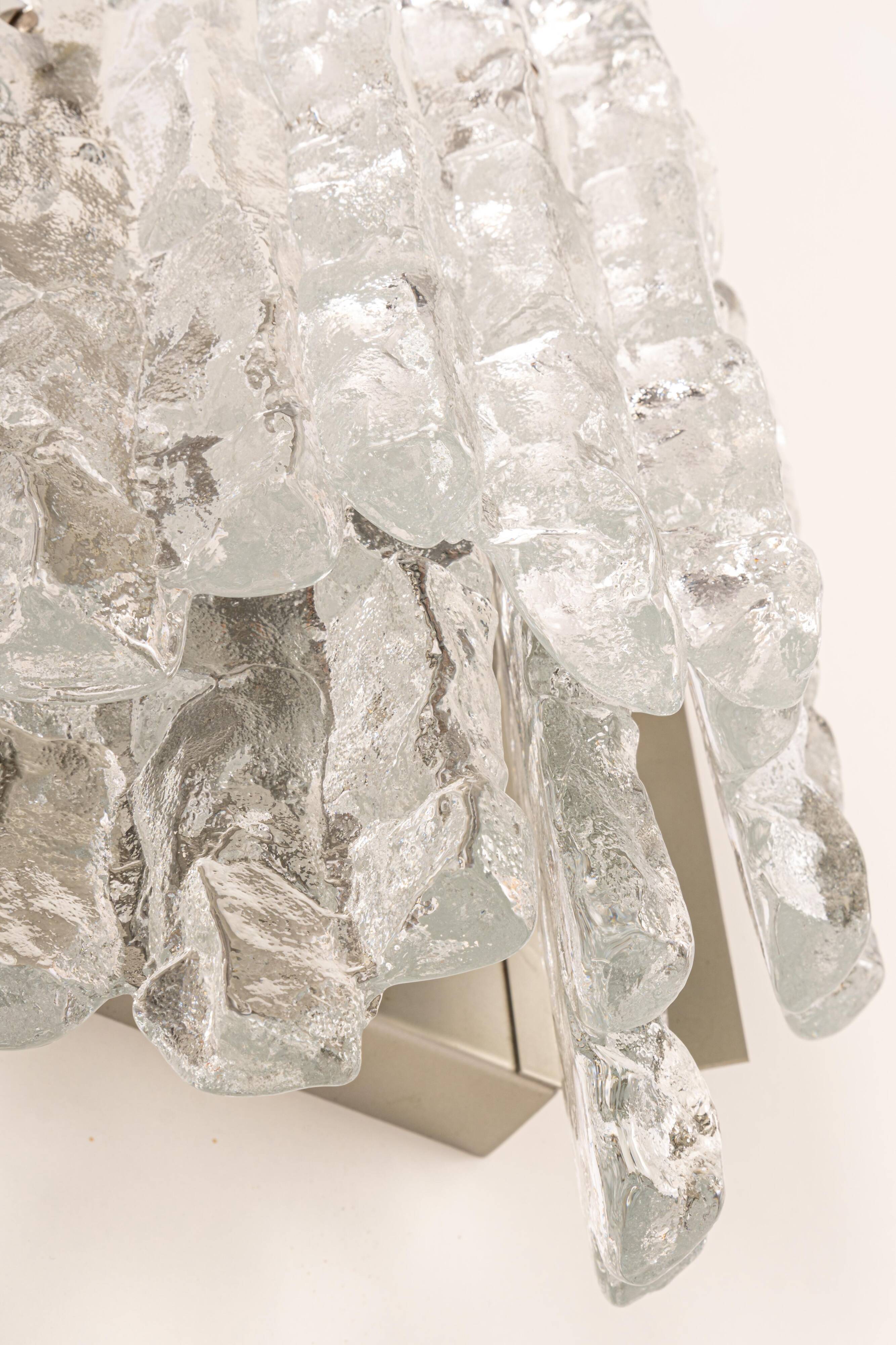 Pair of large Kalmar Murano wall sconces, Austria, 1960s.