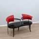 1990s Italian black and red post modern design bench