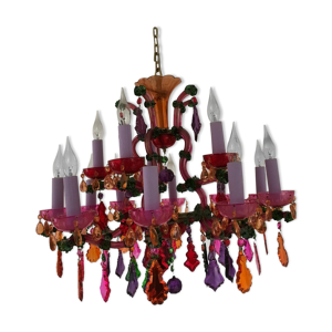 Lustre cristal multicolore