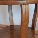 Table d'appoint double plateau en bois massif style art déco