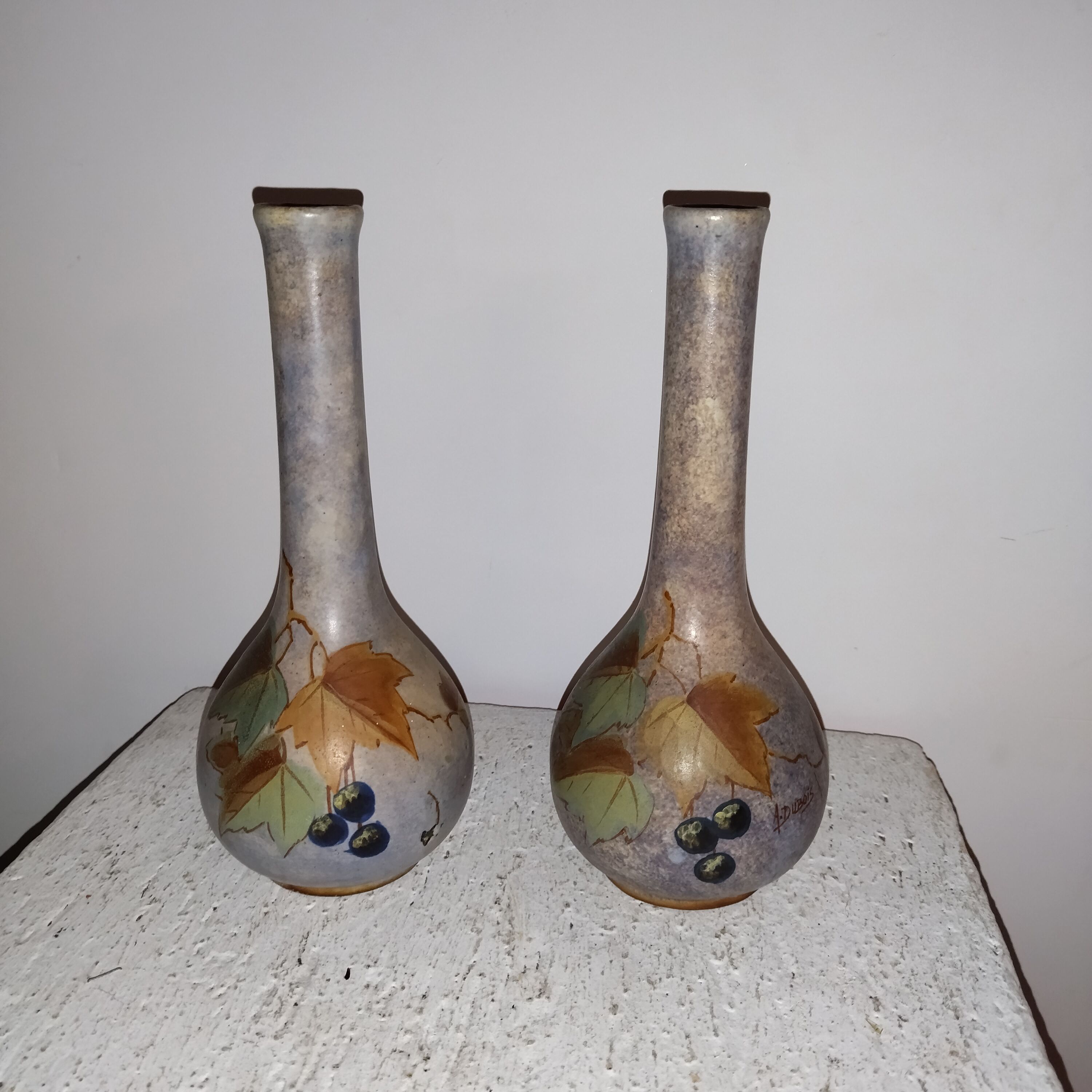 Pair of art-nouveau vases signed A Dubois.