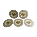 Service of 5 dessert plates in Villeroy porcelain and Boch model Basket