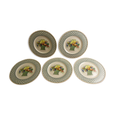 Service of 5 dessert plates in Villeroy porcelain and Boch model Basket