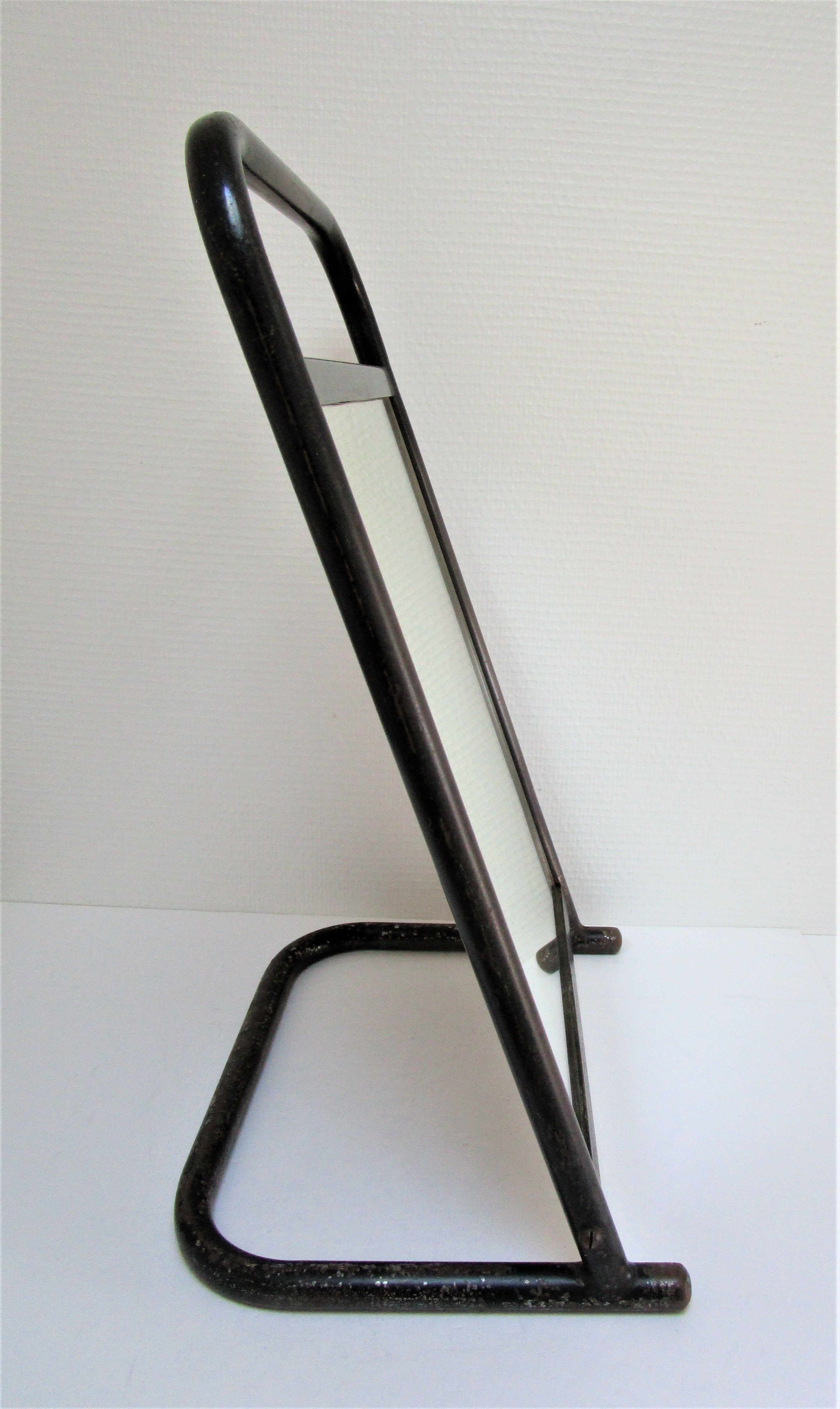 Vintage patinated metal shoe mirror