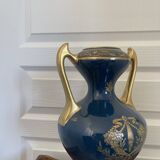 Antique large empire vase blue & gold jaguet pinon 40cm 2.6kg