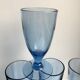 Set of 4 20s blue molded glass foot glasses