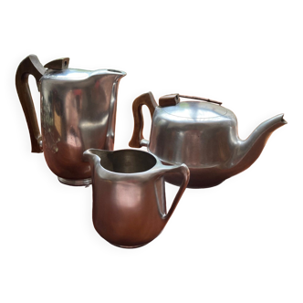 Set théière et cafetière par picquot ware, années 1950.