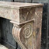 Cheminée Charles X en marbre de Waulsort, XIXème siècle
