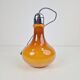 Vintage Scandinavian Drop Pendant Lamp in Brown Opal Glass and Chrome from Peill & Putzler, 1960s