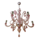 Murano Glass Chandelier in Pink 6 Arms