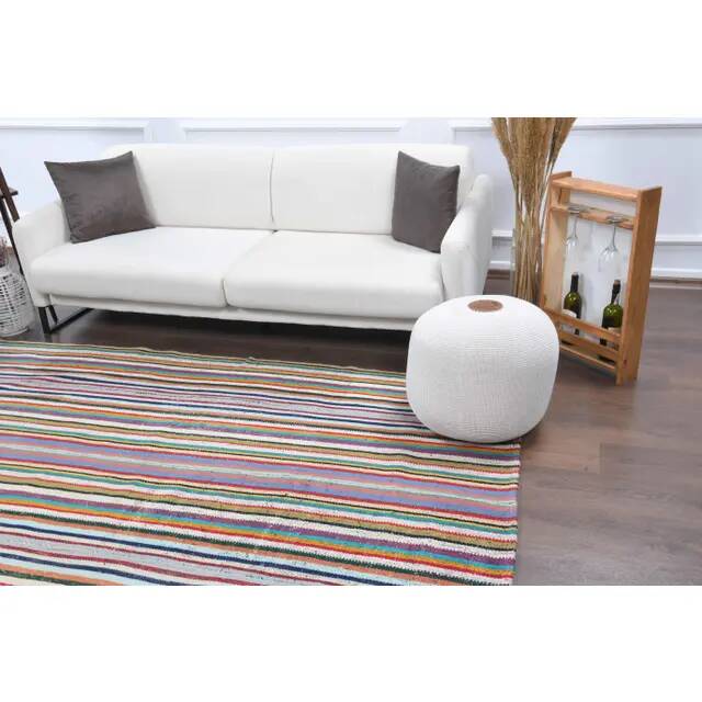 Tapis kilim vintage turc Oushak fait à la main en laine et coton vert
