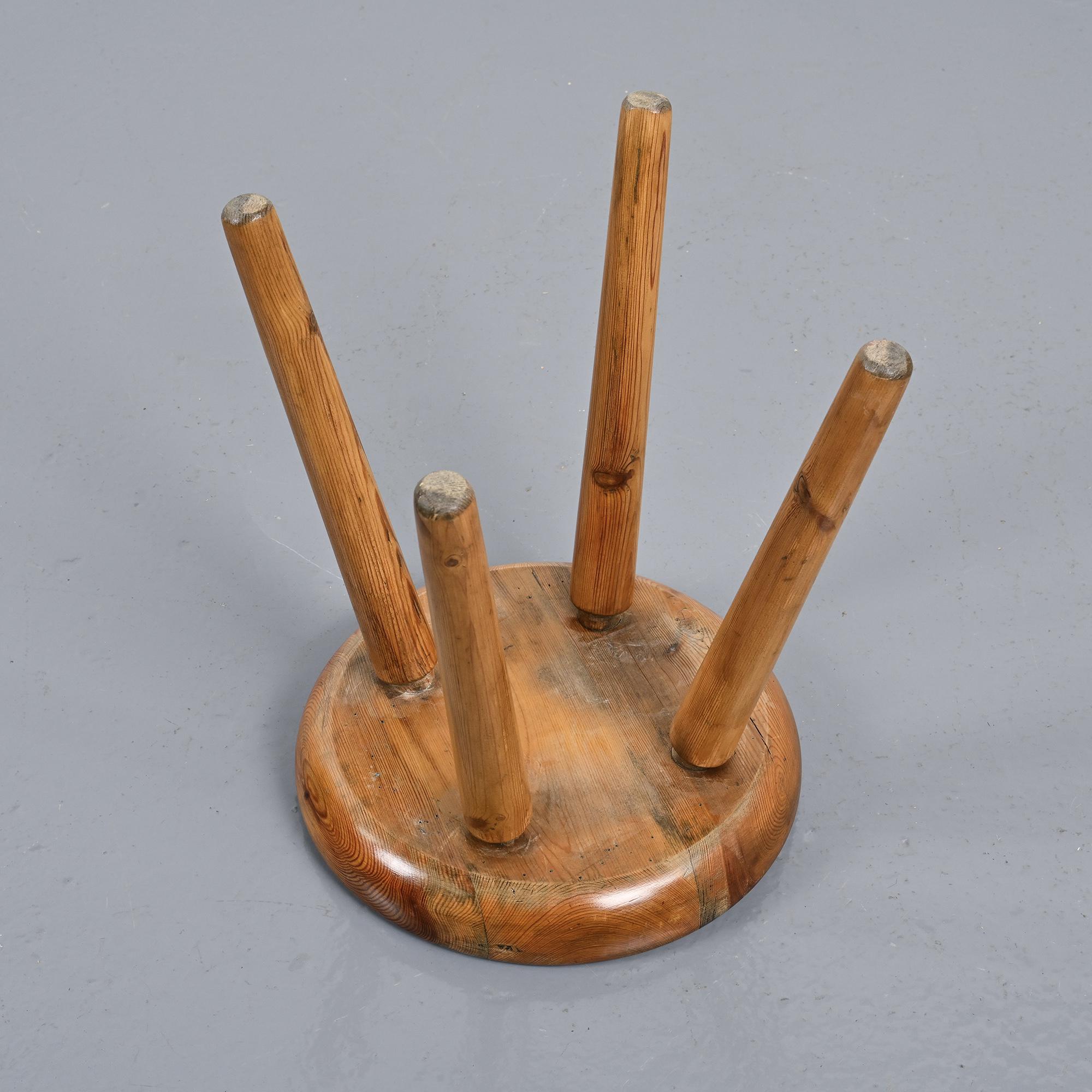 Pine stool by René Martin, France, circa 1965
