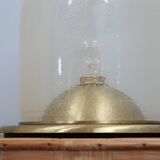 Pair of La Murrina 1970s dome lamps pulegoso glass & gilded brass