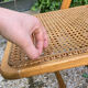 Lot de 3 chaises pliantes en bois et cannage
