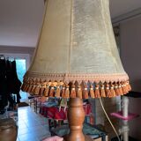 Solid wood lamp and French lampshade in pig bladder