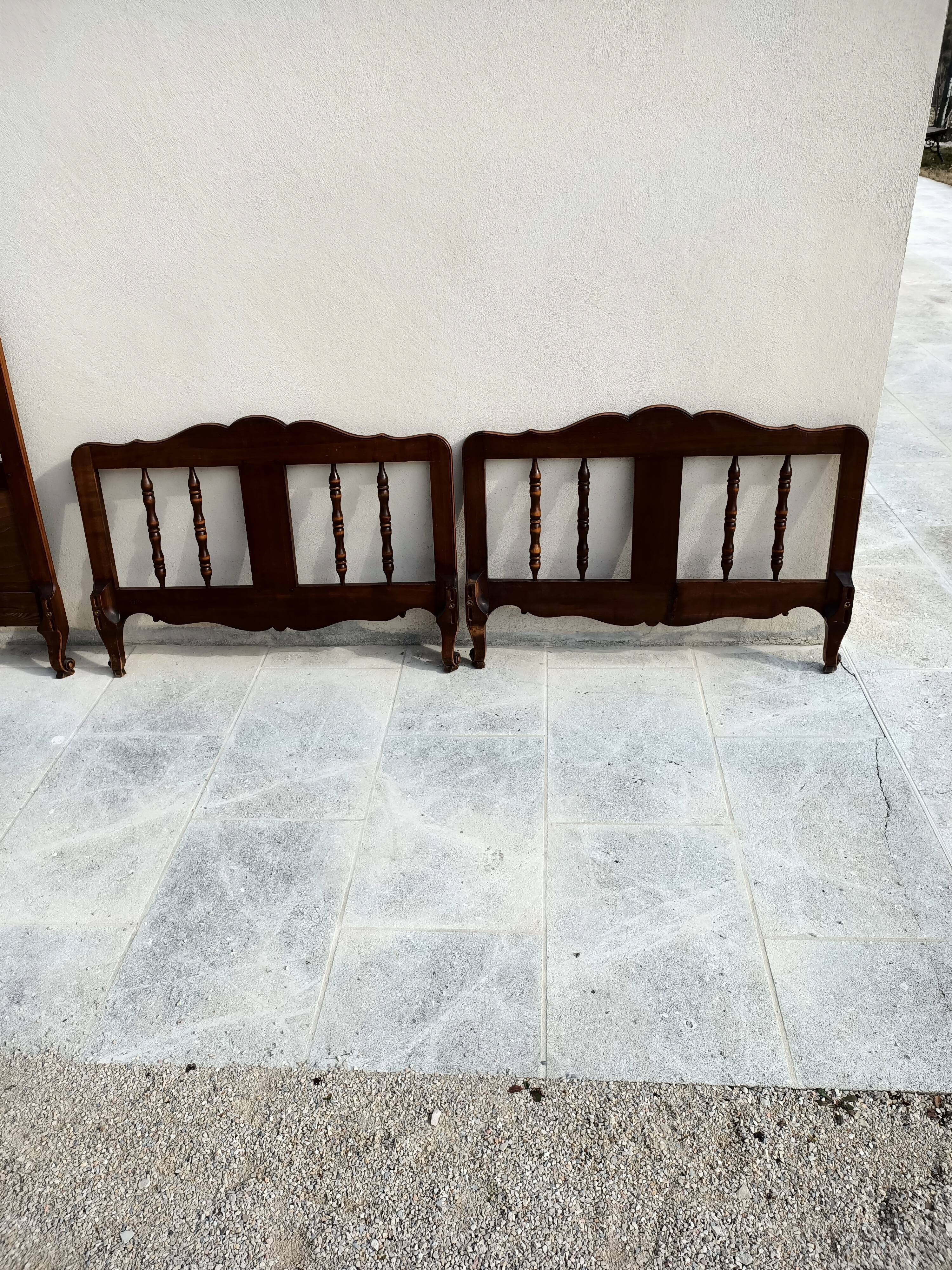 Pair of Provencal wooden bed year 40 from Dervieux