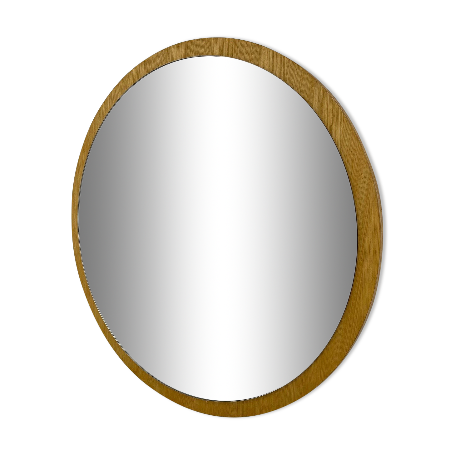 1970's Midcentury Round Wall Mirror, Czechoslovakia