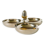 Triple silver-plated metal pocket emptier, Pinecone model, 1950 - 23 X 11 cm