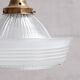 Glass and Brass Holophane Antique Pendant Light