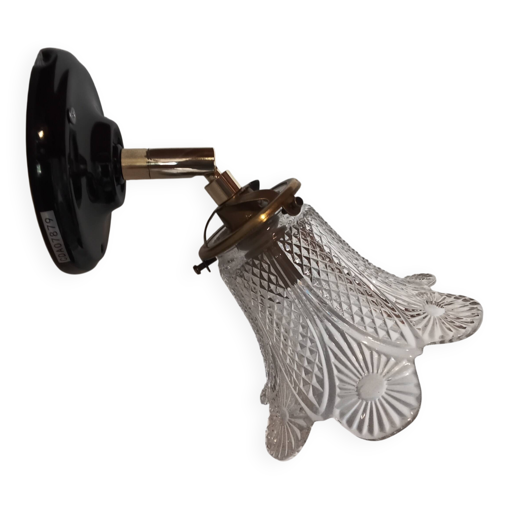Vintage tulip wall light with molded glass