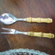 Vintage serving dish with aperitif, appetizers with its 2 serving accessories, original box