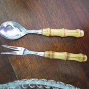 Vintage serving dish with aperitif, appetizers with its 2 serving accessories, original box