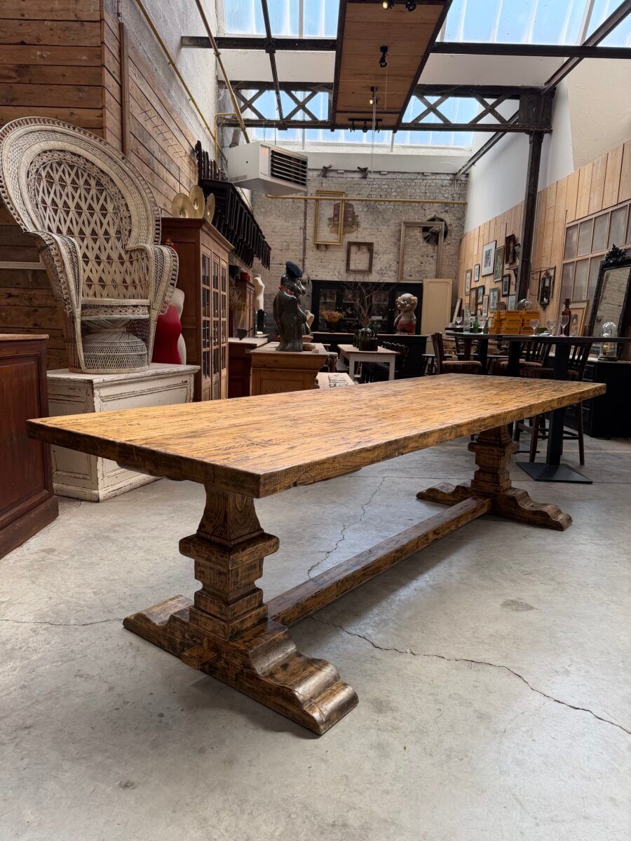 Large monastery-style table in aged fir.