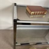 Vintage glass and chrome console coffee table