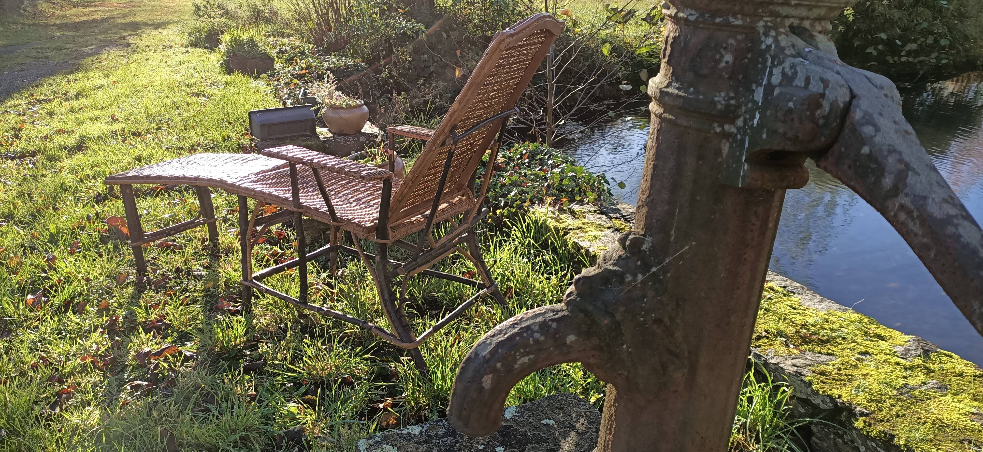 Very old vintage wicker lounge chair