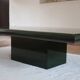Green coffee table attributed to Jean-Claude Mahey, Roche Bobois.