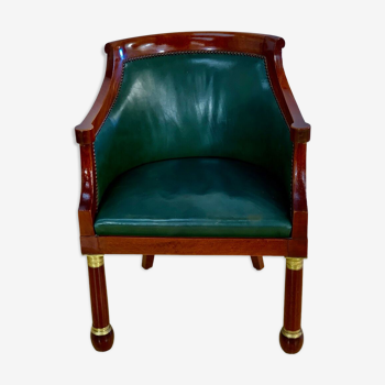 Mahogany office chair, empire style gondola shape