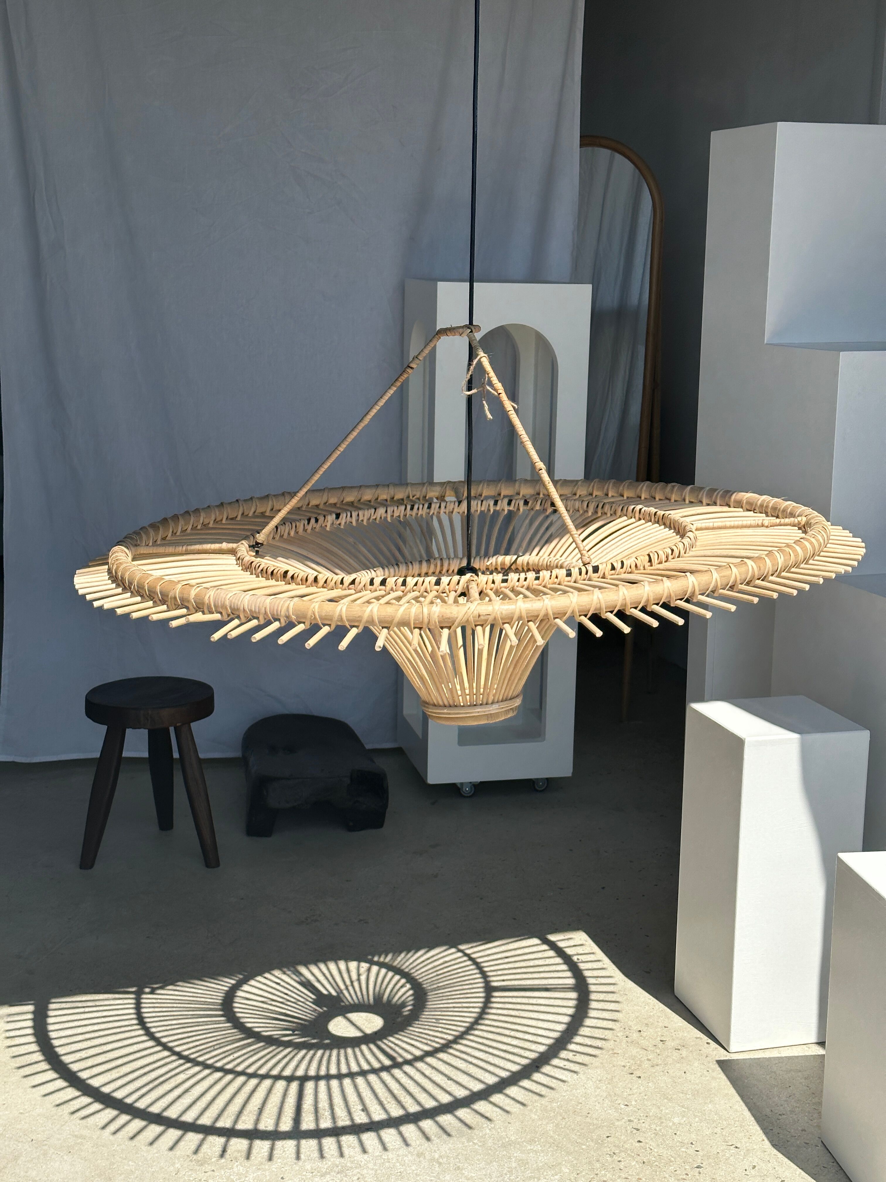 Suspension rattan saucer iron frame D:120 H:60