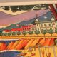 Affiche scolaire école vintage scène de vie recto « Les bohémiens" verso "Vacances au bord de la mer" pour Rossignol années 50