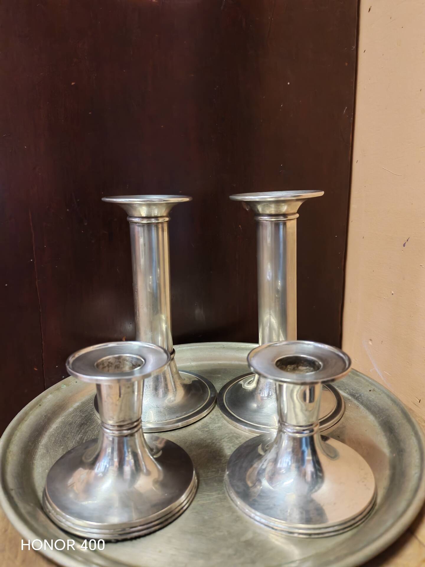 Set of 4 candlesticks "Luise" by Günther Lambert silver-plated metal