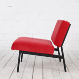 Chaise longue avec rembourrage rouge