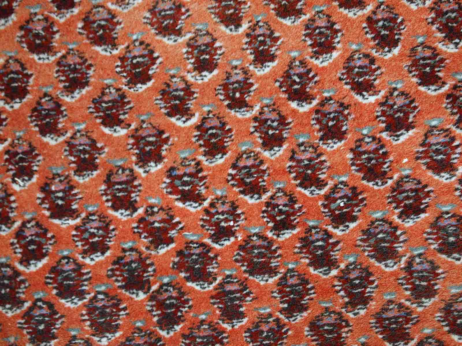 Vintage indian carpet seraband handmade 94cm x 194cm 1980s, 1c742