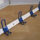 White and blue lacquered steel wall coat holder