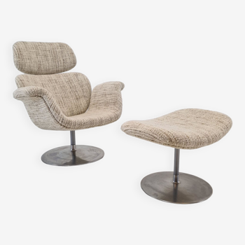 Fauteuil tulipe et pouf par Pierre Paulin pour Artifort, années 1980