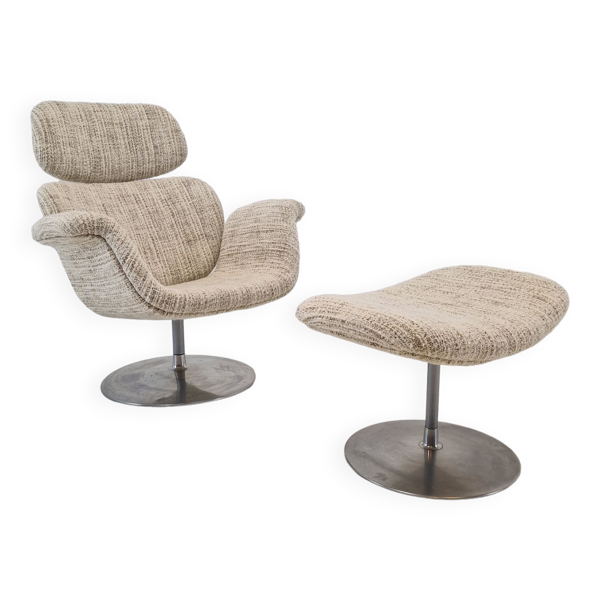 Fauteuil tulipe et pouf par Pierre Paulin pour Artifort, années 1980