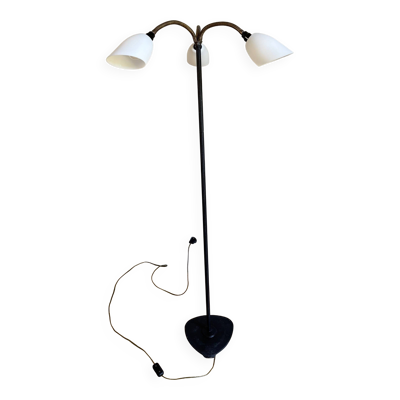 Lampadaire fer forgé et laiton - Suède, années 40/50