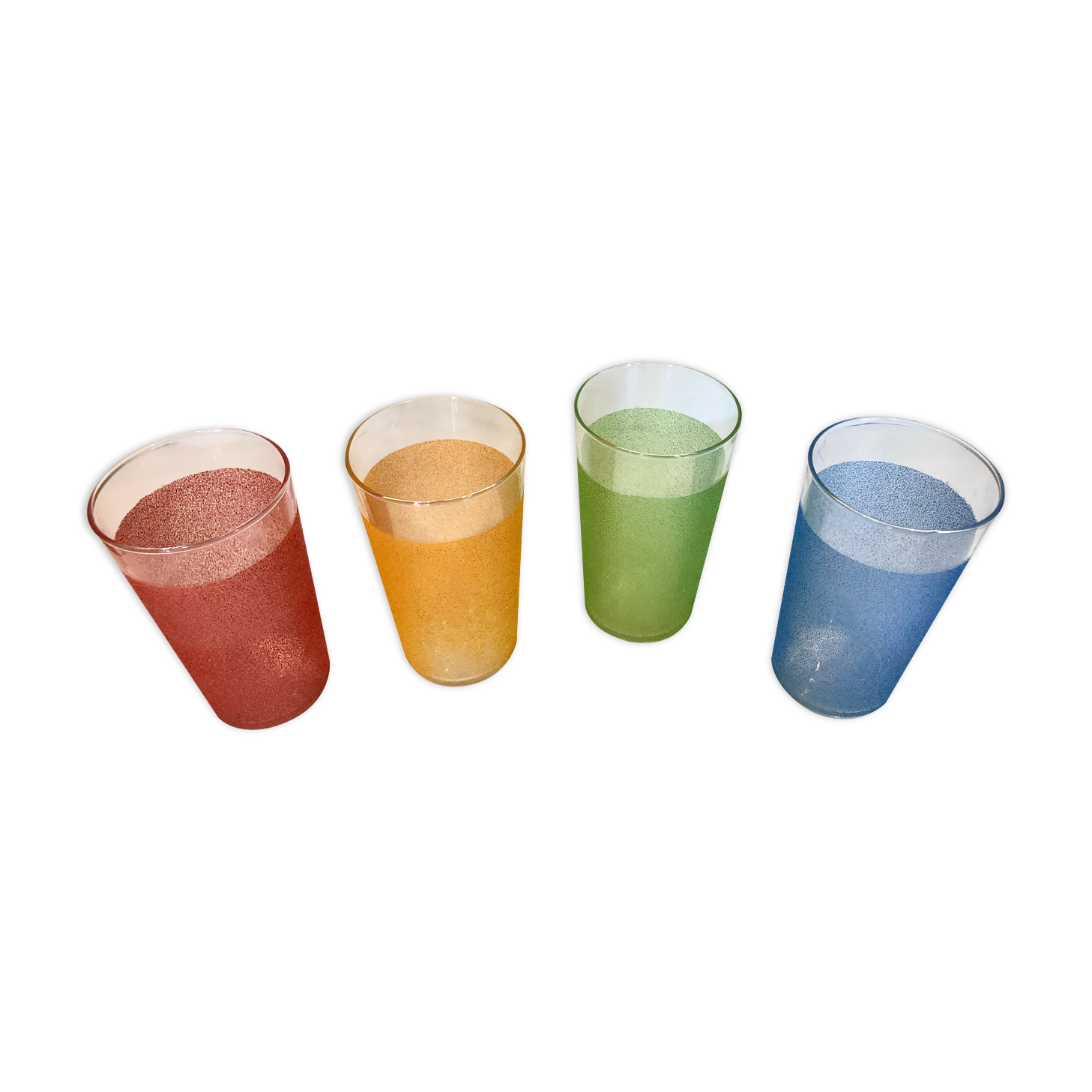 Granite orangeade glasses from the 60s