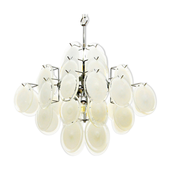 Lustre italien de disque de verre de Murano