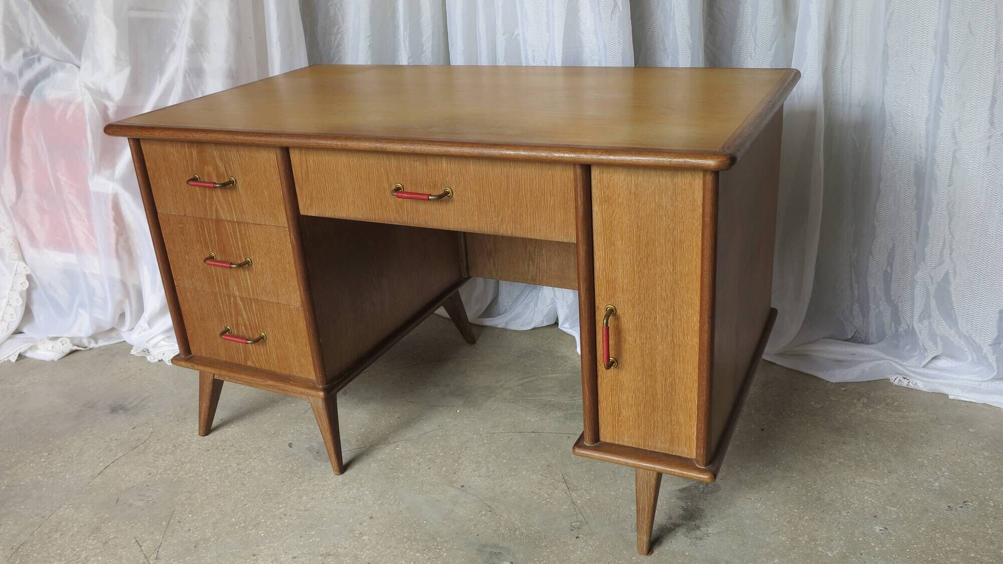 Minister's desk 1960s light oak
