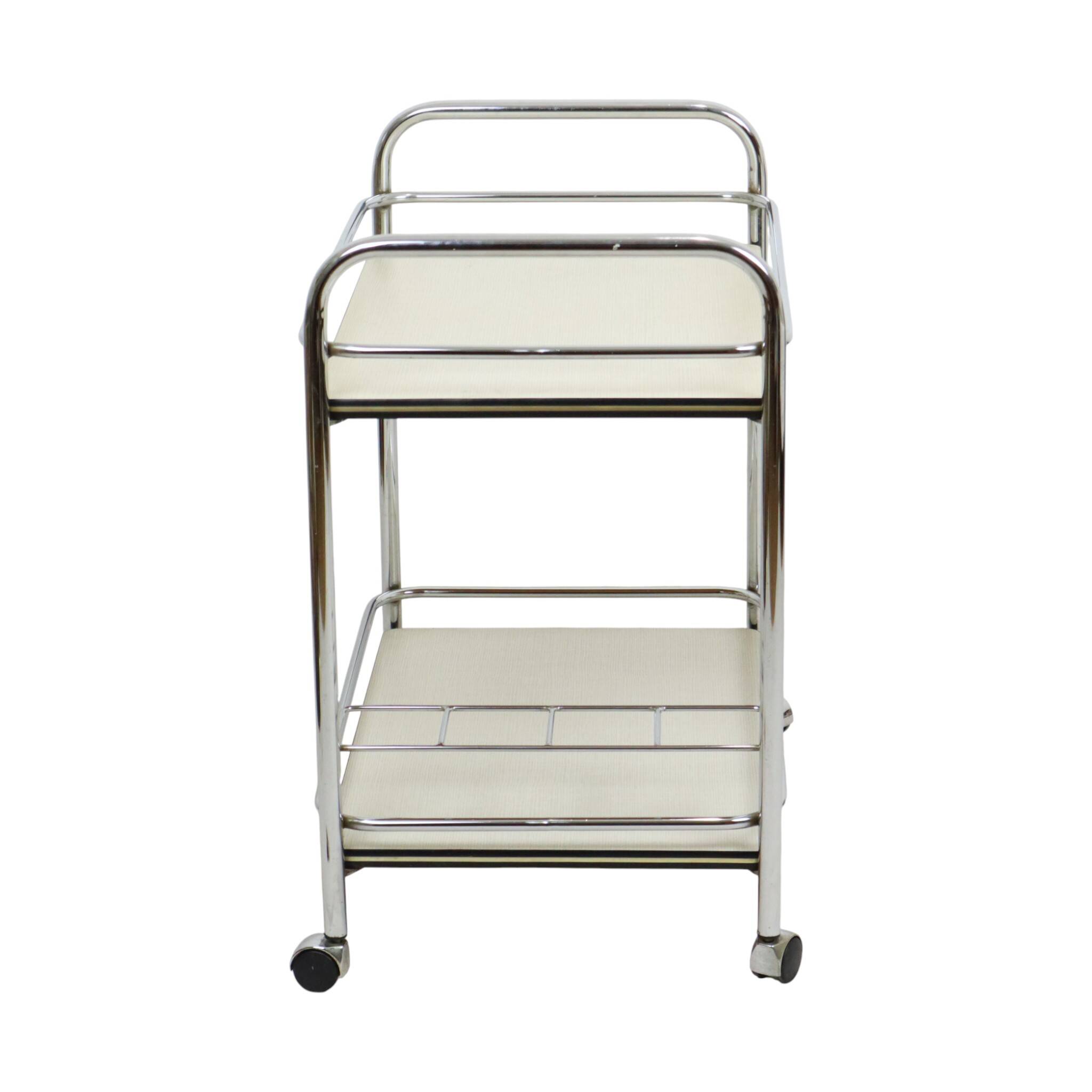 Vintage Drink Trolley Serving Cart Chrome Sixties